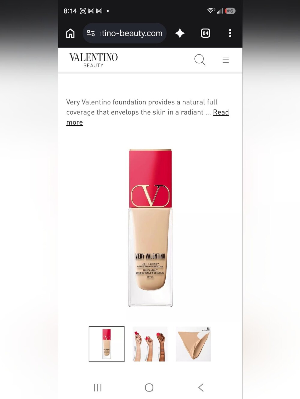 Valentino Very Valentino Foundation - Beige with Pink Cap